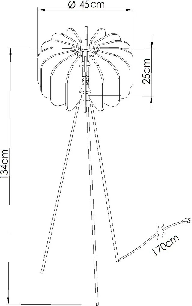 Stojacia lampa Mula, 1x modré plstené tienidlo, b, (fi 45cm)