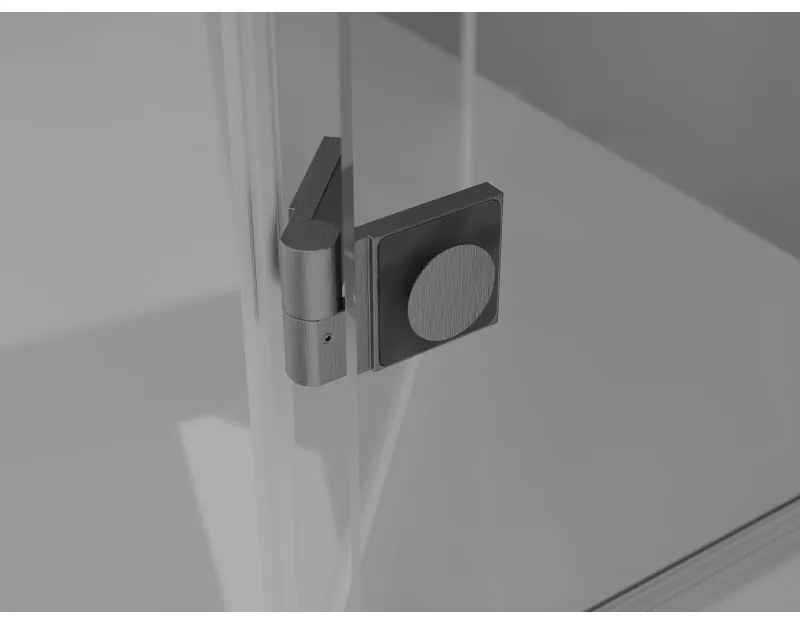 Mexen Lunar L, ľavé otočné sprchové dvere 135 cm, 8mm číre sklo, brúsený grafit profil, 834SL-135-050-66-00-L