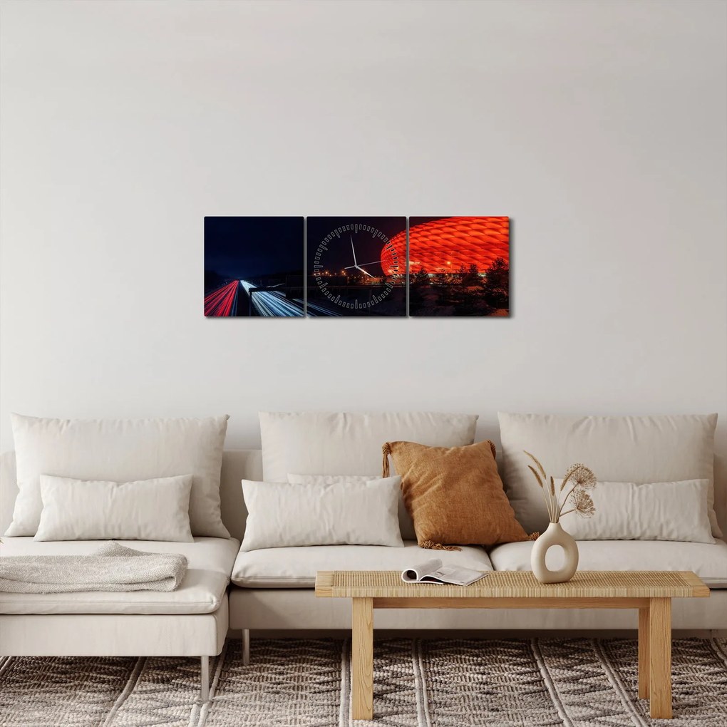 Obraz diaľnice (s hodinami) (90x30 cm)