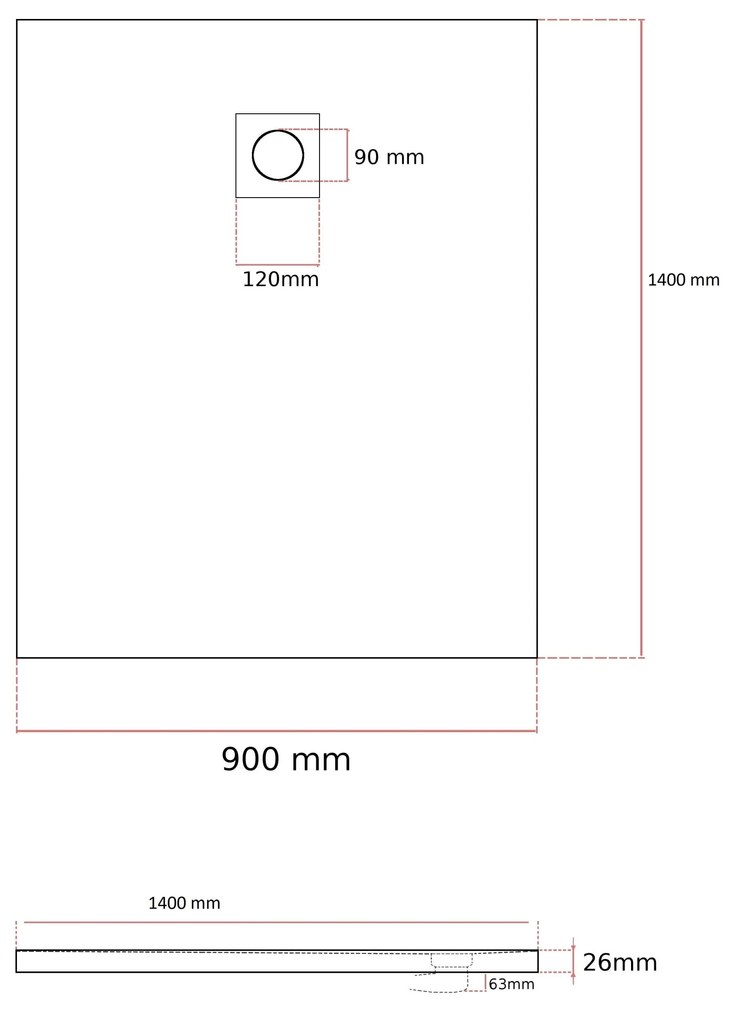 Erga Oldaf, SMC obdĺžniková sprchová vanička 140 x 90 cm, biela matná, ERG-GMA-OL-90140