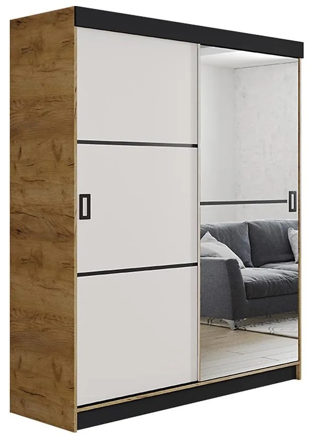 Skriňa Retro 138 2L craft / Dvierka biely