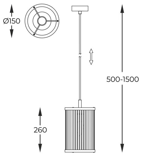 Zuma Line P0528-01F-V6AC - Luster na lanku SERGIO 1xE14/60W/230V zlatá