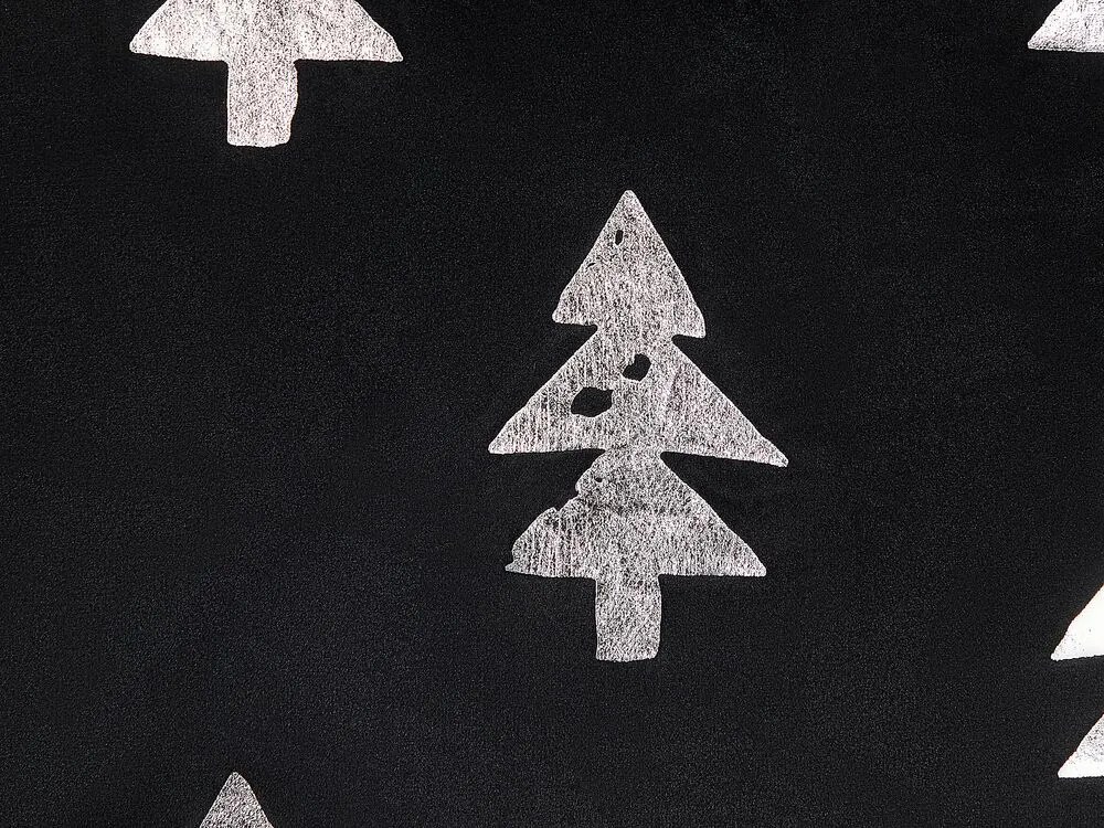 Sada 2 zamatových vankúšov s vianočným vzorom 45 x 45 cm čierna CUPID Beliani
