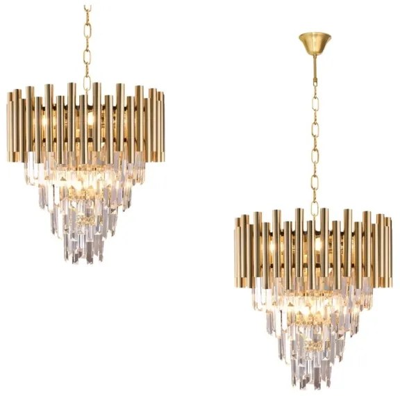 Krištáľový luster na reťazi MADISON 9xE14/40W/230V zlatá