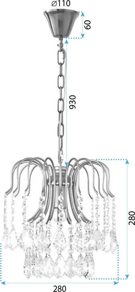 Křišťálový závěsný lustr APP1650-1CP zlatý