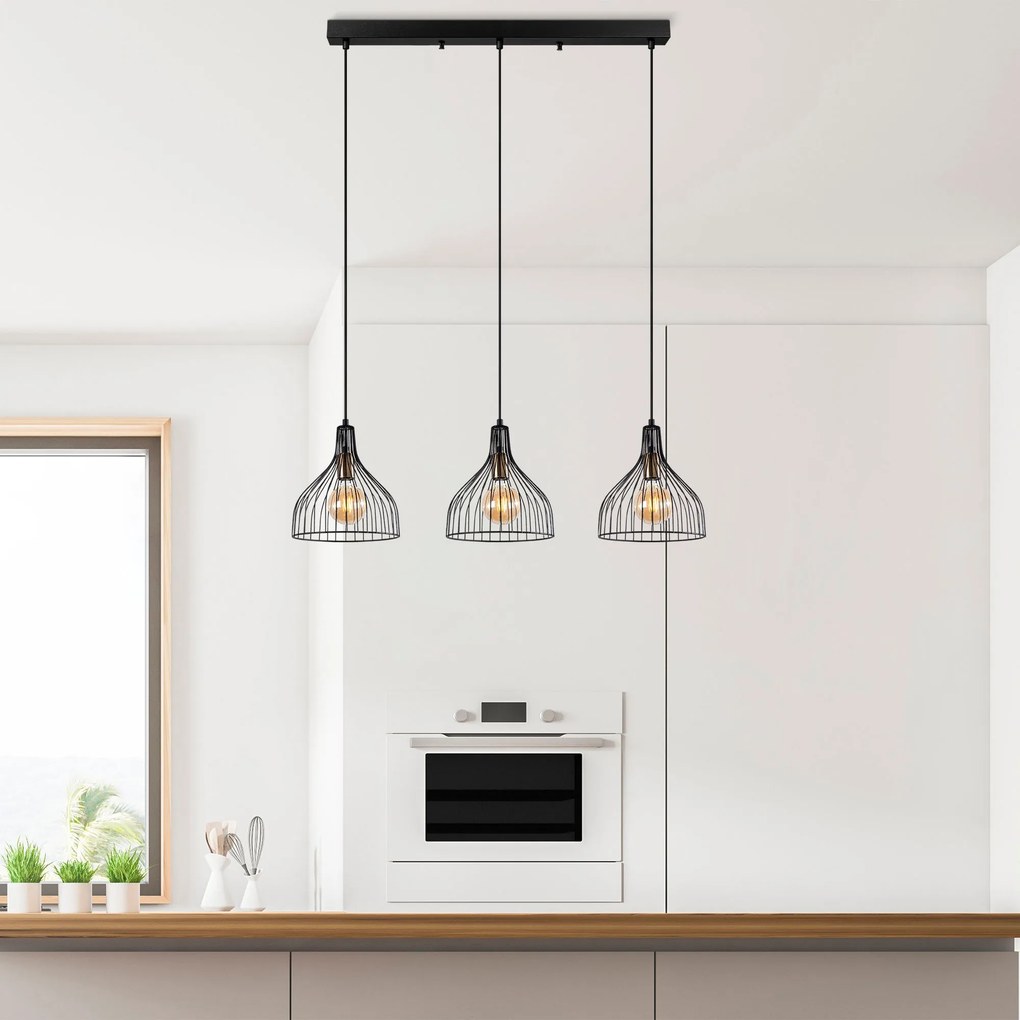 Závesné svietidlo Cafu II čierne