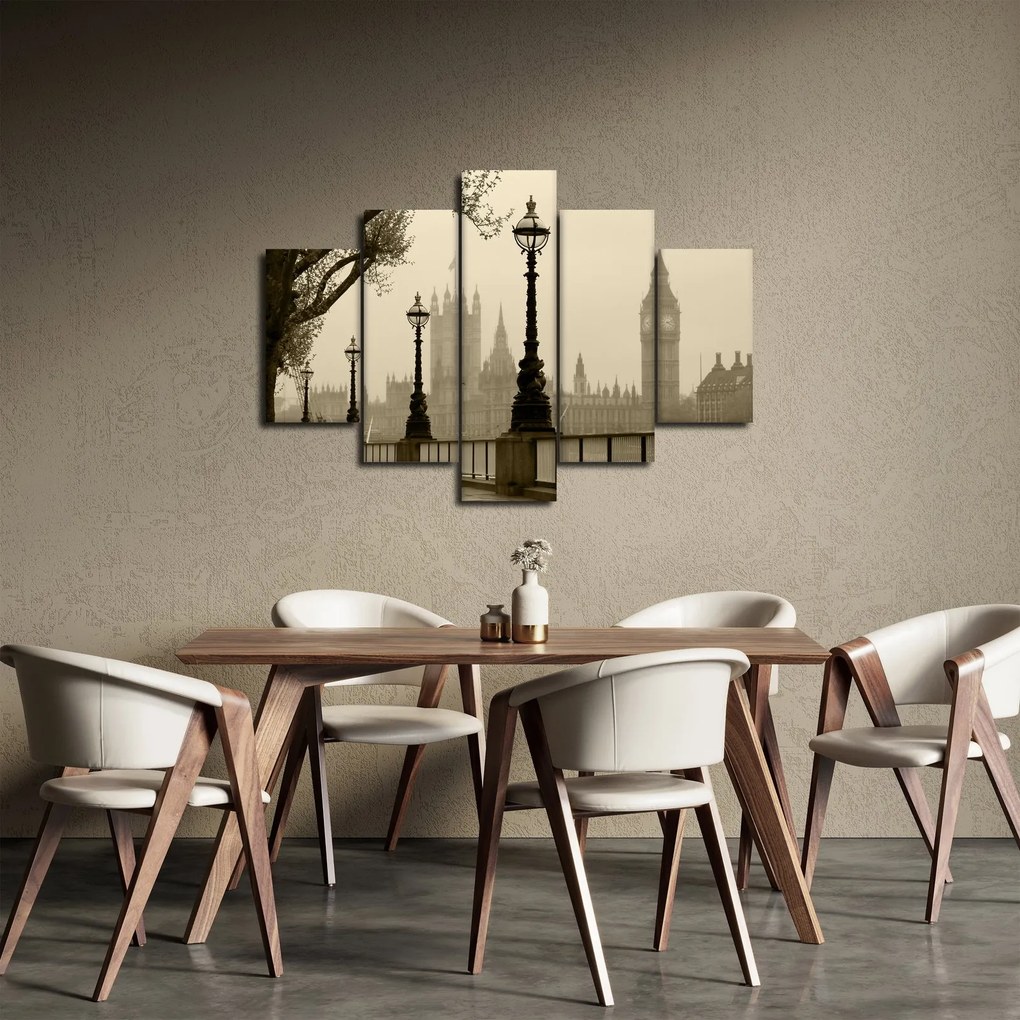 Obraz - Londýn v hmle, Anglicko (150x105 cm)