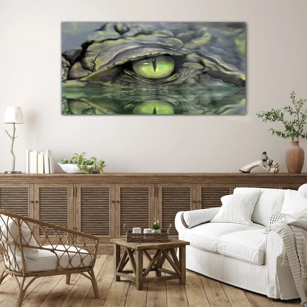 Skleneny obraz Zvieracie krokodílej očné voda