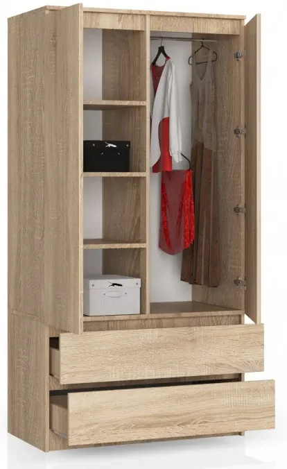 Skriňa S 90 cm 2D 2SZ CLP sonoma