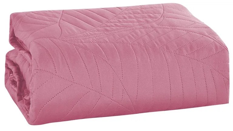 Ružový prehoz na posteľ LEAVES Rozmer: 200 x 220 cm