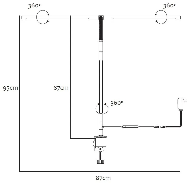 Stolná LED lampa NOX, základňa, diaľkový ovládač
