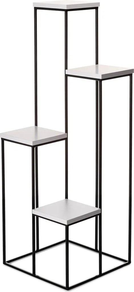 STOJAN NA KVETINÁČ KASKADA 110X40X40 CM ČIERNA/BIELA