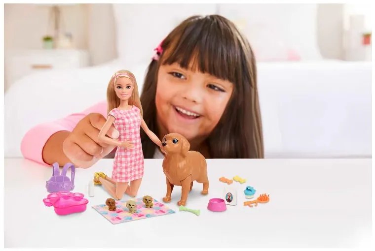 Barbie Bábika so psíkmi/mačacím oblečením (so psom a šteniatkami)  (100396192)