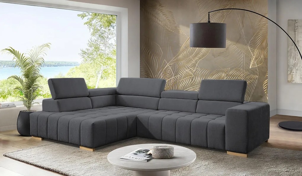 XXXLutz ROHOVÁ SEDAČKA, textil, grafitová MID.YOU - Sedačky - 000694006522