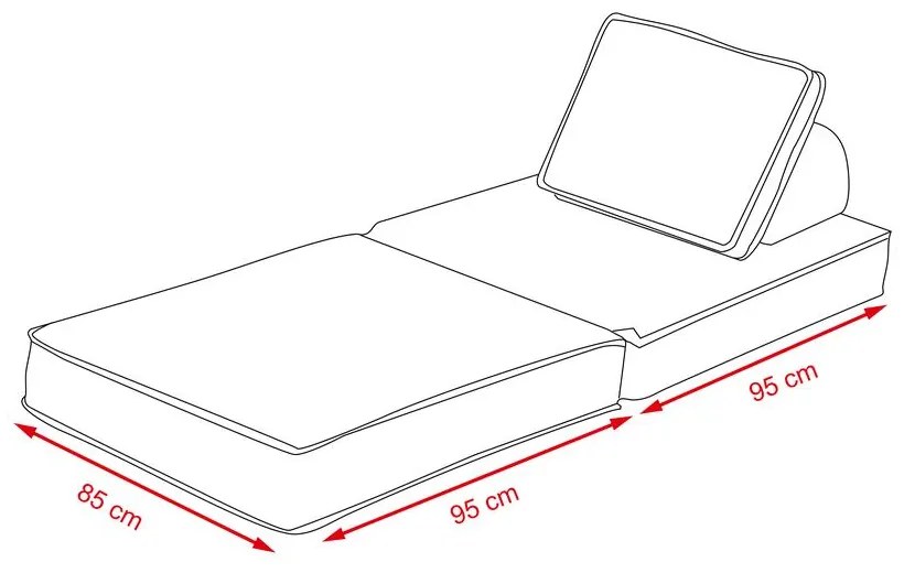 Rozkladacia penová sofa CALMERO - svetlo hnedá
