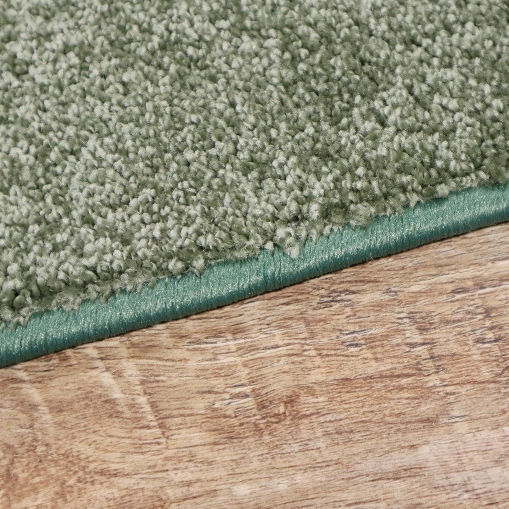 AladinWorld Expres, Kusový koberec Velur Ultra olivový, 80x200, zelená, obývacia izba