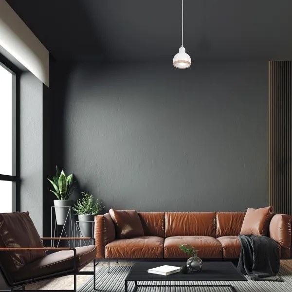 Luster na lanku OVAL 1xE27/60W/230V biela