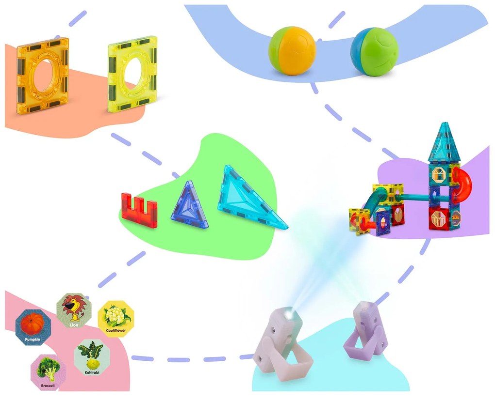 Svietiace vzdelávacie magnetické stavebnice 150 ks RK-782 Ricokids