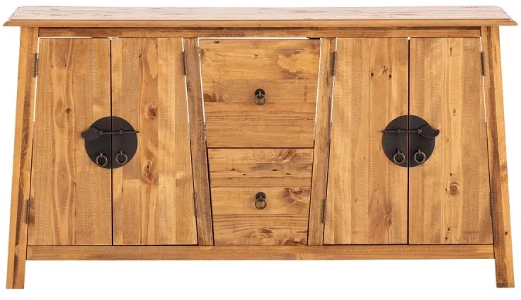 furniture-nabytek.cz - Masívna umývadlová skrinka Rangún z borovice, lakovaná, hnedá – 140×45×75 cm