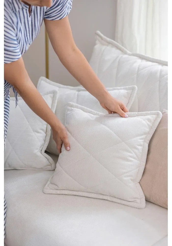 Sivá menčestrová rozkladacia/s úložným priestorom pohovka 215 cm Bjork – Bonami Selection