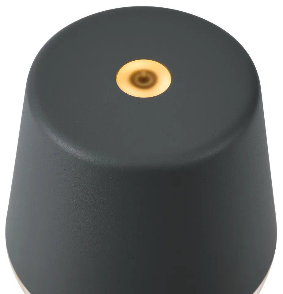 Stolná lampa tmavosivá vrátane LED IP65 nabíjateľná s nabíjacou stanicou - Bass