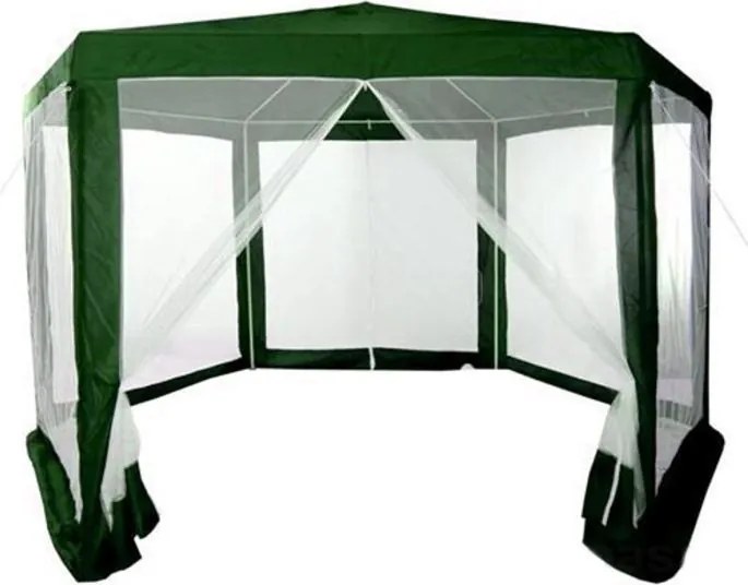Skladací záhradný párty stan s moskytiérou NEILKE 2x2 m zelený