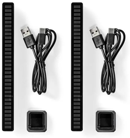 SADA 2x Nedis GALDP110BK - LED RGB Nabíjacia stolná lampa LED/250 mAh