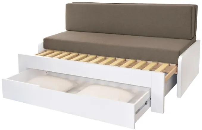 Ahorn DUOVITA 90 x 200 BK laty - rozkladacia posteľ a sedačka 90 x 200 cm pravá - dub svetlý / hnedý / agát, lamino