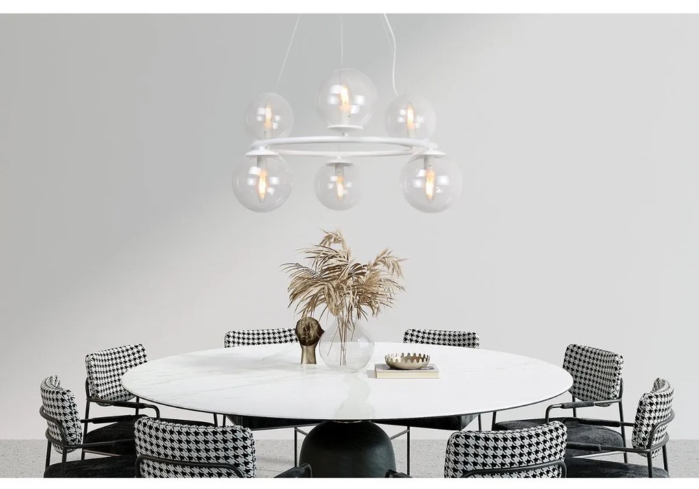 Závesné svietidlo Paris, 6x číre sklenené tienidlo, W, O