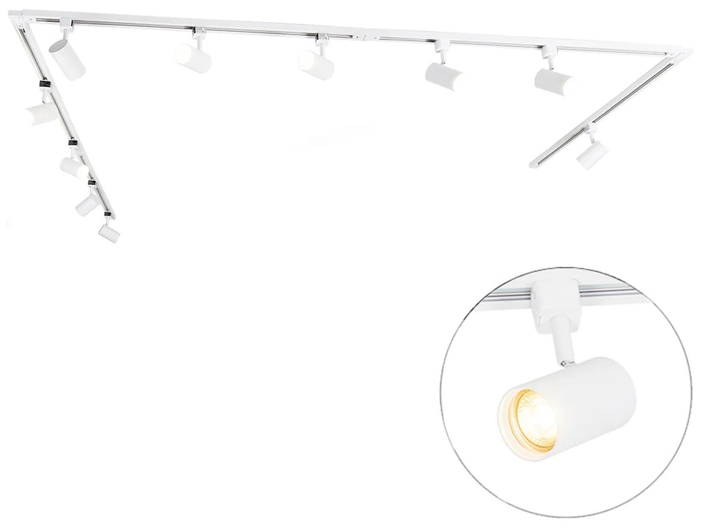 Inteligentný koľajnicový systém s 10 bodovými svetlami biely 1-fázový vrátane 10 Wifi GU10 50mm - Iconic Jeana