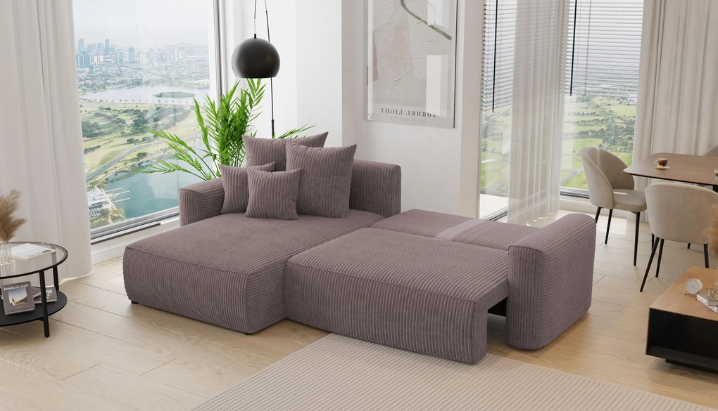 Rohová sedačka Baria (L) (tmavohnedá). Akcia -20%. Vlastná spoľahlivá doprava až k Vám domov. 1133083