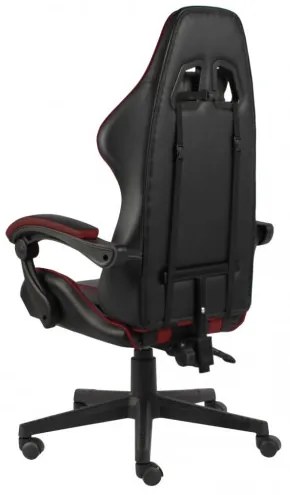 vidaXL Herná stolička čierna a vínová umelá koža-