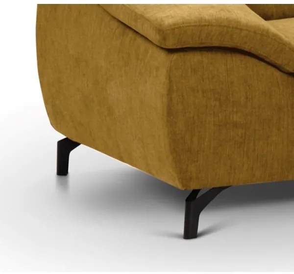 Rozkladacia rohová sedačka BRESCIA pravá, úložný priestor, žltá