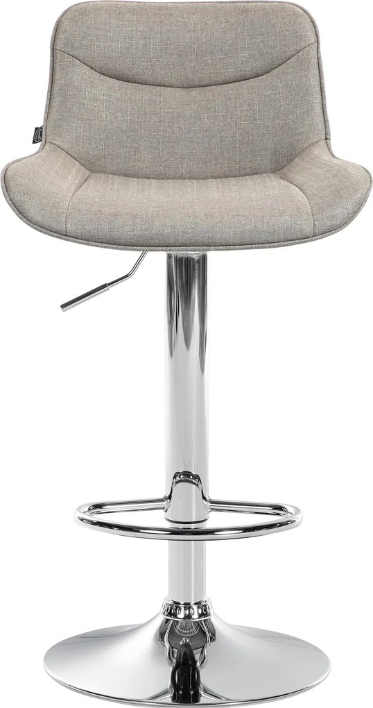 Barová stolička Vonore - látka, chróm rám - Sivo hnedá (Taupe)