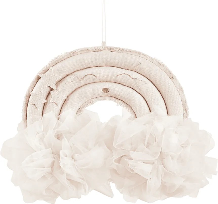 Závesná dekorácia dúha púdrovo ružová 35x27x12cm