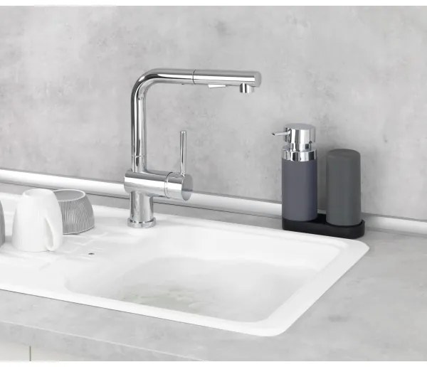 WENKO 54735100 - Umývacia stanica EASY SQUEEZ-E 15x18 cm šedá/šedá