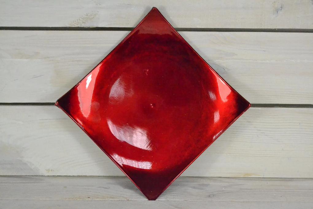 Umelá tácka - červeno-bordová (18x18 cm)