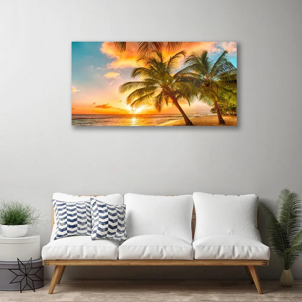 Obraz na plátne Palma strom more krajina 120x60 cm
