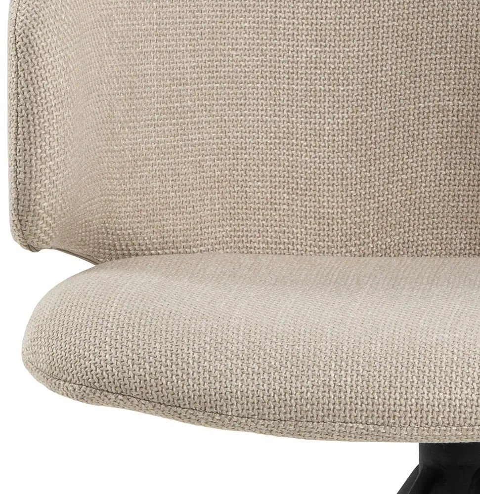 NELA Béžová (látka Basel 24)/čierne nohy – MODERNÁ OTOČNÁ ČALÚNENÁ STOLIČKA DO OBÝVAČKY/JEDÁLNE/KANCELÁRIE LOFT