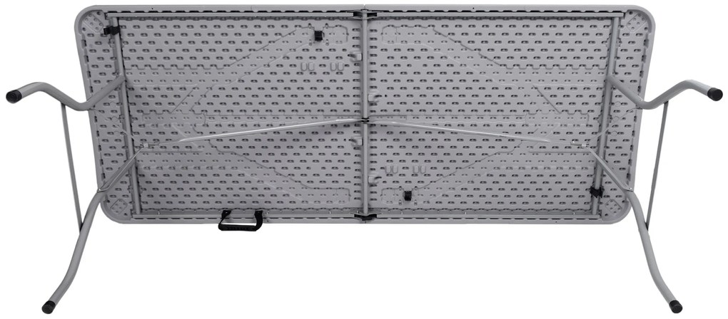 ShopJK SKLADACÍ STÔL 180 CM RATTAN ŠEDÝ