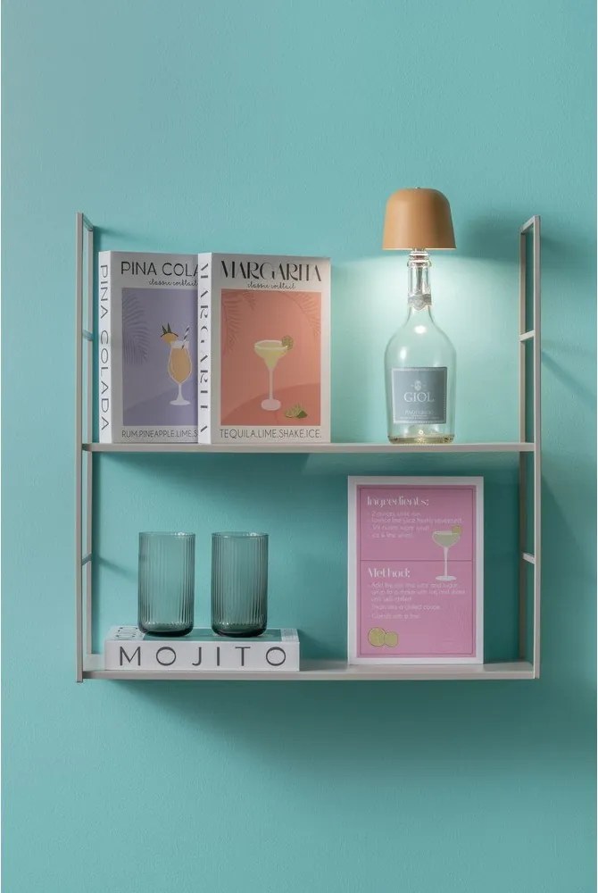 Okrovožltá LED stolová lampa na fľašu s kovovým tienidlom (výška 13 cm) Cone Hat LED – Leitmotiv