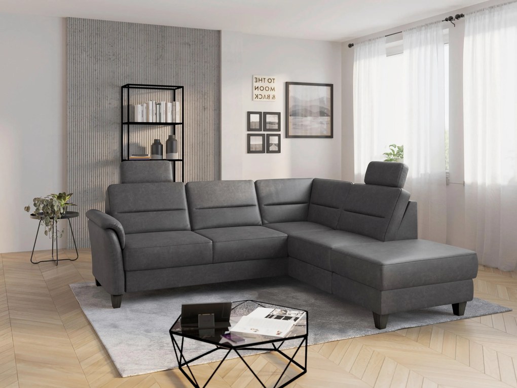 XXXLutz ROHOVÁ SEDAČKA, textil, antracitová Sit & More - Sedačky - 000144019792