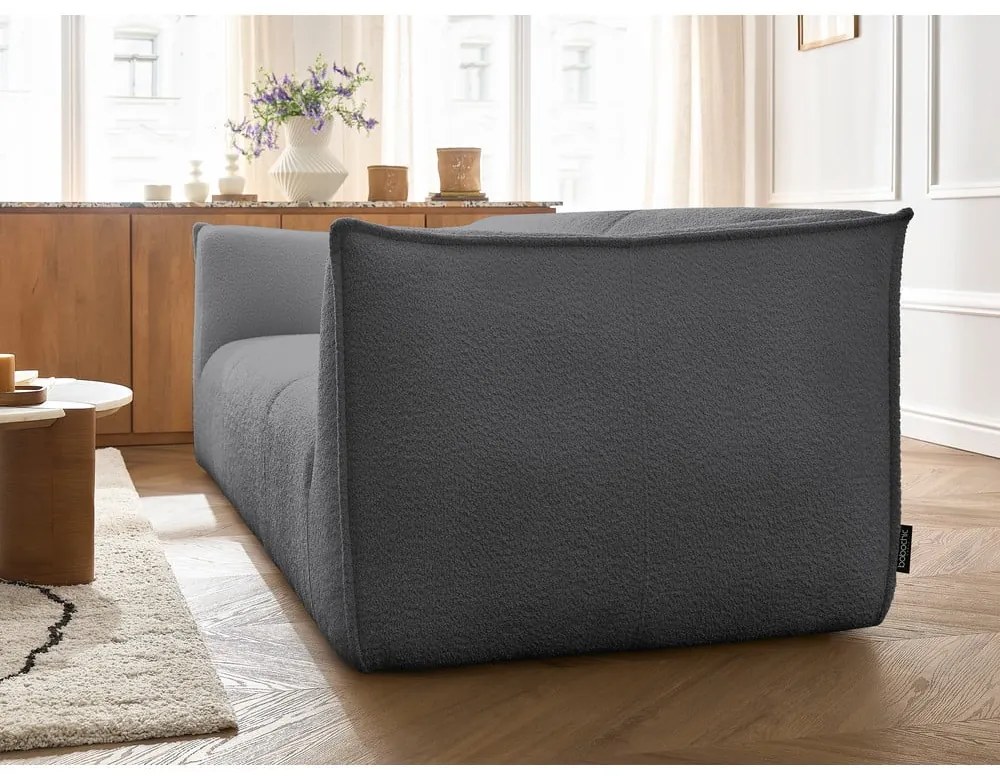 Tmavosivá pohovka z textílie buklé 242 cm Giorgia – Bobochic Paris