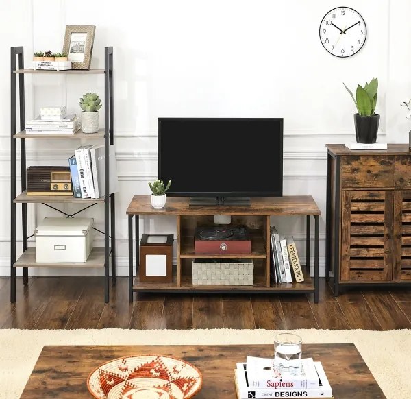 Komoda FIRA so zásuvkami, hnedá/čierna