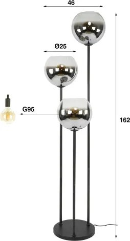 Stojaca lampa 71-09 Bubble 3L Smoked Glass - Komfort-nábytok