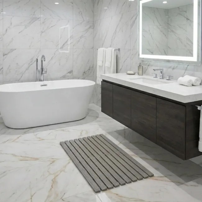 Kúpeľňová predložka sivá 1