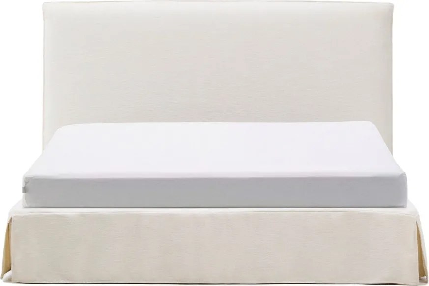 Biela čalúnená dvojlôžková posteľ 180x200 cm Jaira – Kave Home