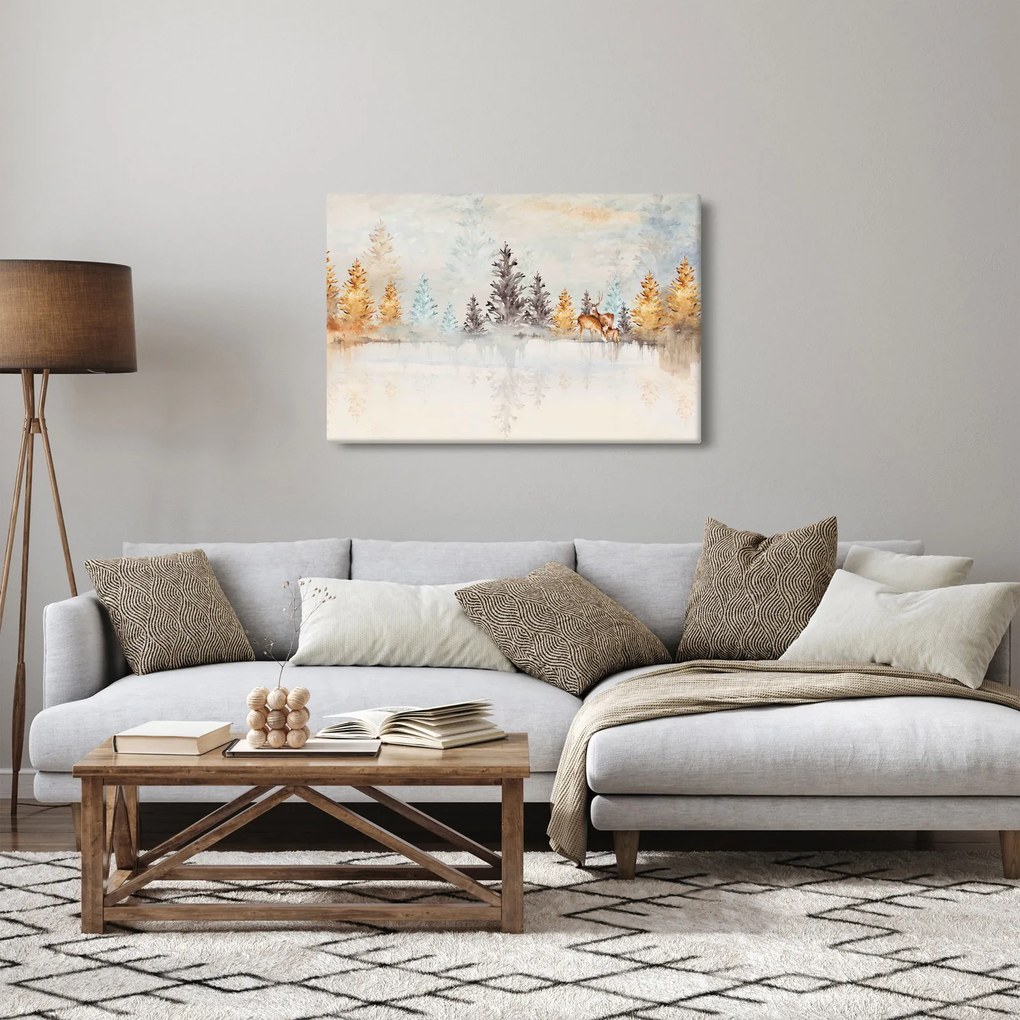 Obraz - Akvarelový les (90x60 cm)