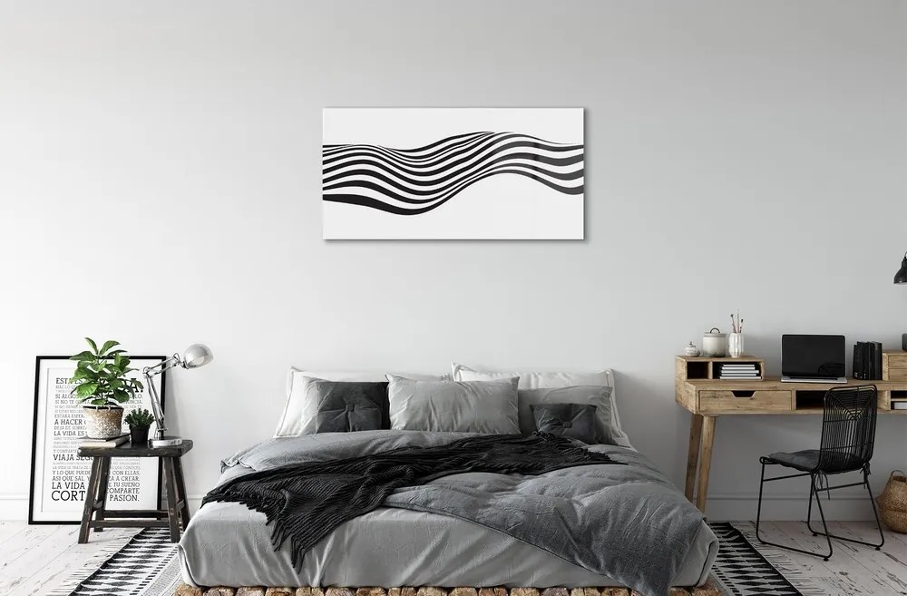 Sklenený obraz Zebra pruhy vlna 140x70 cm