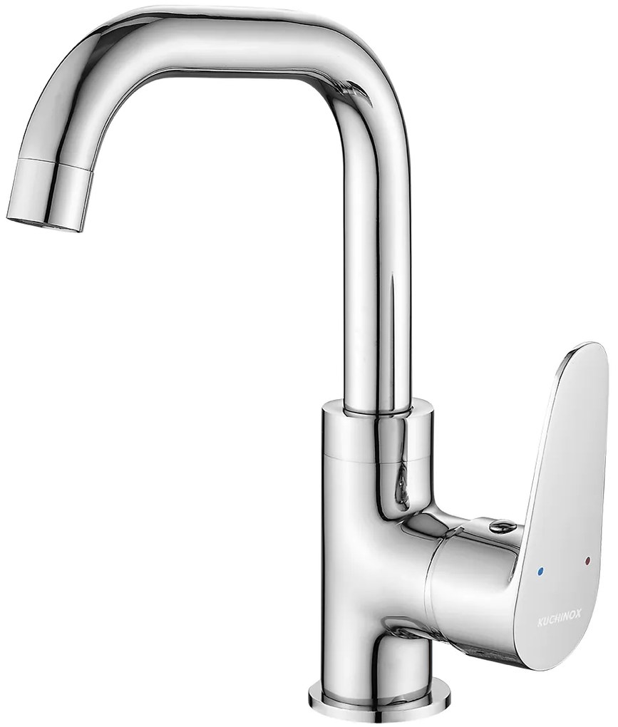 Kuchinox Sagra, umývadlová batéria h-242 s výtokom v tvare L, chrómová, LAV-BQR_025D